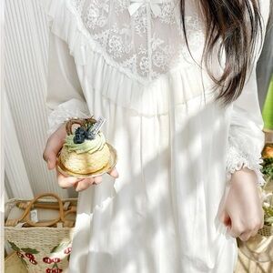 Elegant White Lace Nightgown